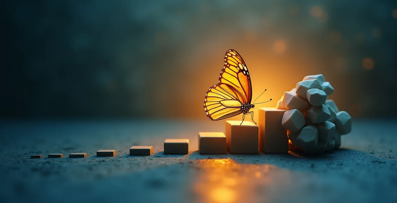 Abstract visualization of business transformation through a customer-centric approach