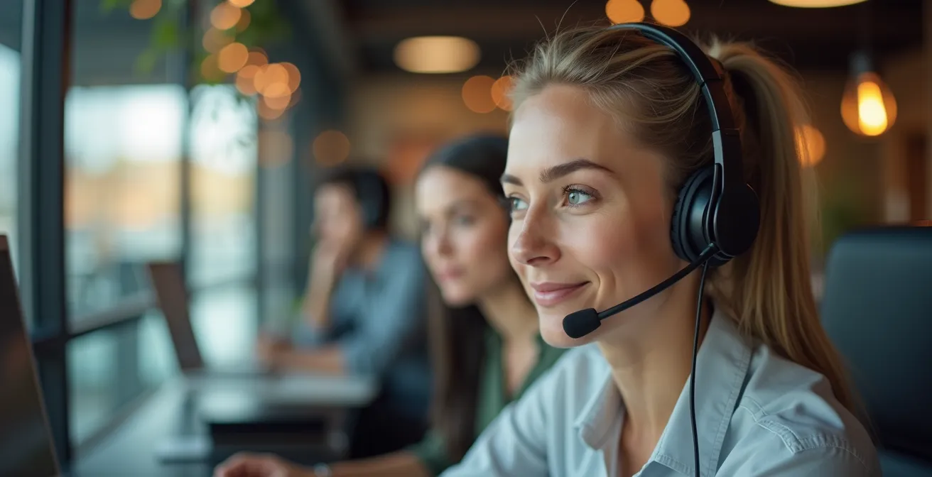 Customer service representative providing immediate support through multiple channels