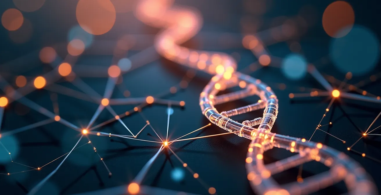 Abstract visualization of secure genetic data networks and trust frameworks