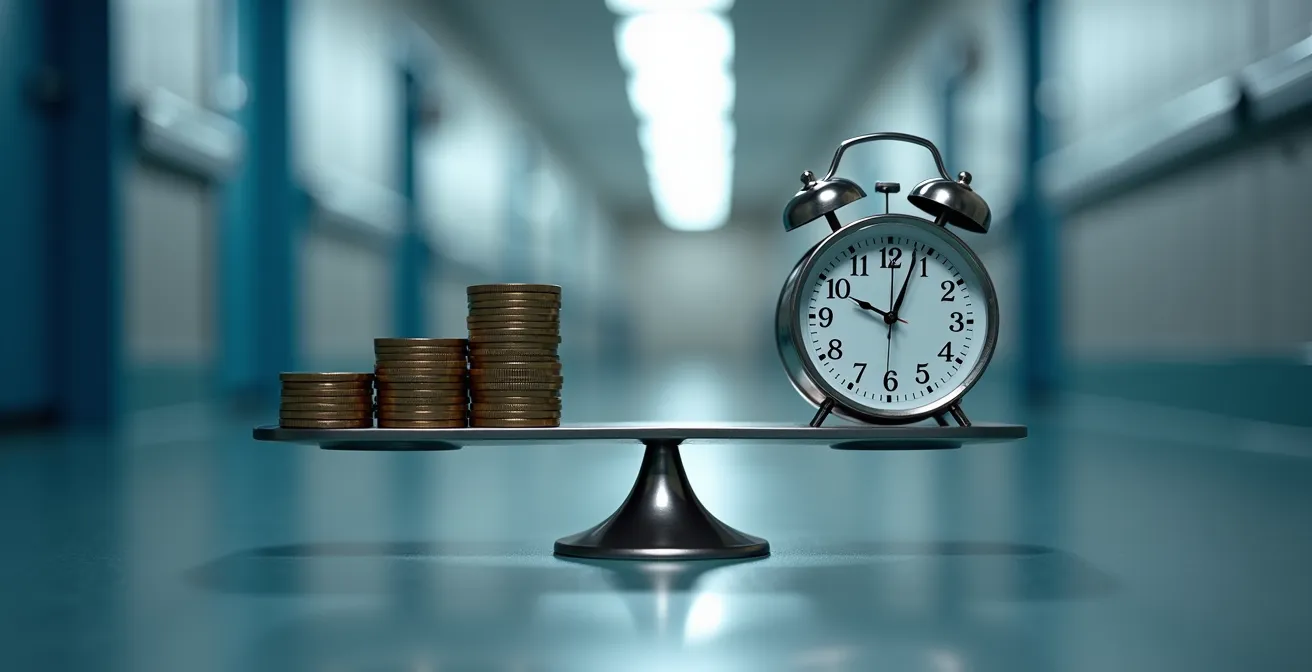 Abstract visualization of cost savings through advanced diagnostic technology