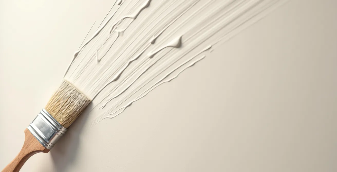 Extreme close-up of fresh greige paint texture on a wall, representing a high-ROI refresh.